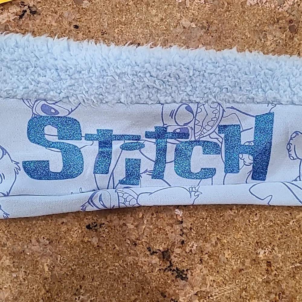 DISNEY STITCH SWEATPANTS GIRLS XS(4/5) BLUE SHERPA(Side) New
